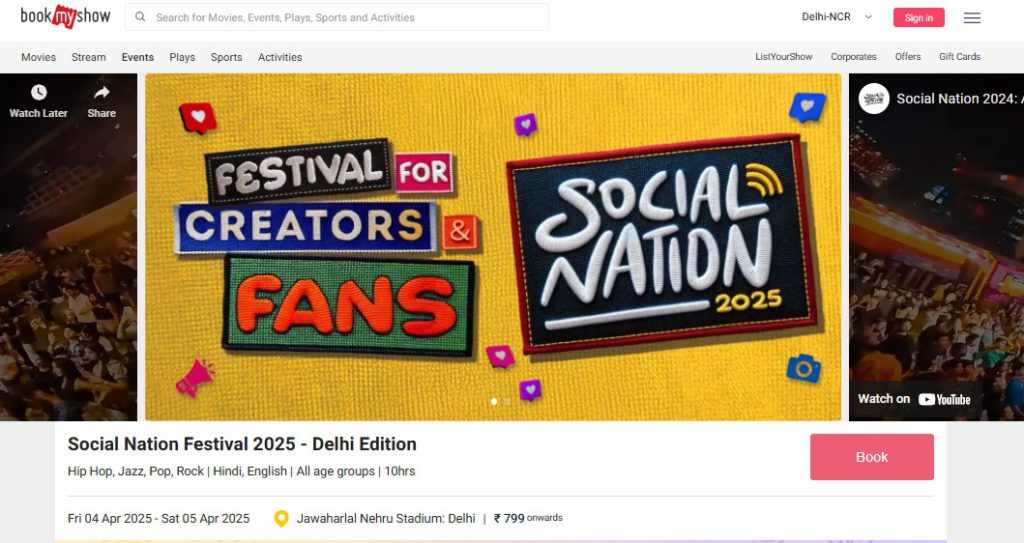 Social nation bms - Social Nation Social Nation 2025, BookMyShow, Social Nation Festival, SN2025, SN, Creators, Fans, Prajakta Koli, Delhi, Festival, Influencers, 2025