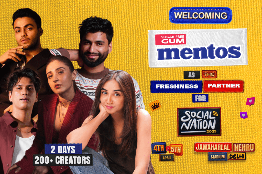 Untitled-1 - Social Nation vivo V50e, vivo V50e Social Nation, Social Nation 2025, Mentos, Mentos Gums, Yes To Fresh, Mentos Zindagi, freshness partner, vivo India, content creators, influencer event, digital creators, entertainment festival, trending influencers, social media stars, live performances, creator fest, Delhi events, brand collaborations, marketing partnerships, event sponsorships, festival branding, viral campaigns, experiential marketing, creator economy, youth festival, pop culture event, lifestyle brands, interactive experiences, brand engagement