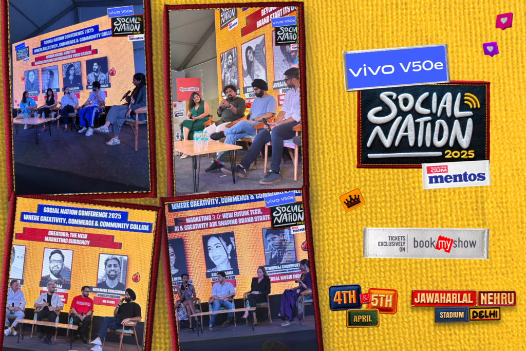 vivo V50e, Social Nation 2025, mentos, Abhay Maheshwari, Surbhi Bagga, Jivraj Singh Sachar, Siddhanta Pinto, Divay Agarwal, Saumya Rathor, Sejal Kumar, Neha Sharma, Neha Doodles, Suryaveer Hooja, Cecilia, Rida Tharana, Prithwiraj Choudhury, Bernard Hennet, Rohit Raaj, Mohamed Beiraghdary, podcasts, fan merch, creator economy, storytelling, brand strategy, audio content, Gen Z, live performances, influencer panel, creator summit, social media stars, digital creators, India events, brand collaborations, creator community, emotional branding