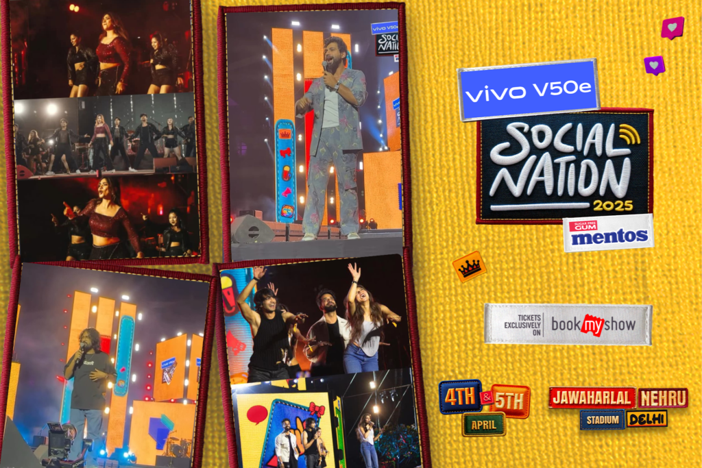Untitled design (6) - Social Nation vivo V50e, Social Nation 2025, mentos, freshness partner, MentosGums, YesToFresh, MentosZindagi, Ravi, Harsh, Nagma Mirajkar, Funyaasi, Campus Beats, performances, comedy, dance, creator festival, Shantanu Maheshwari, Shruti Sinha, Sahaj Singh, Tanvi Gadkari, digital creators, live entertainment, Asia’s largest creator fest, fan moments, influencer culture, content celebration, Day 2