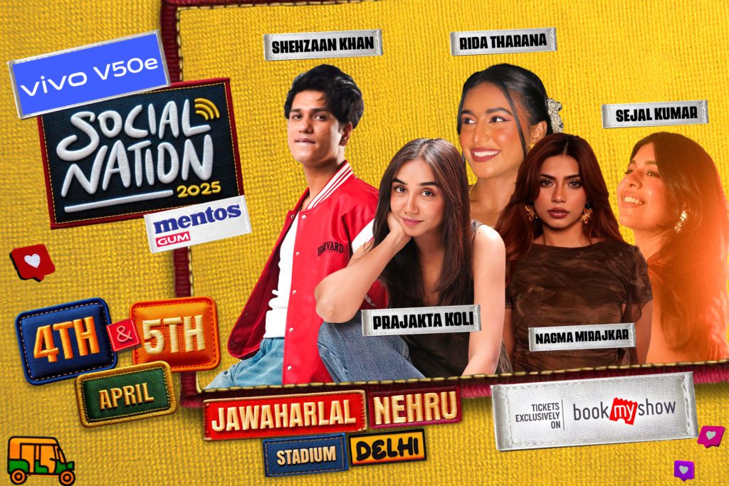 Social Nation 2025, Social Nation Delhi, Meet & Greet Social Nation, Prajakta Koli, Ronit Ashra, Vanshita Verma, Vikhyat Singh, Aaditya Shukla, Nagma Mirajkar, Tarini Shah, RJ Princy, Raghav Sharma, Mihika Sharma, Shehzaan Khan, Nidhi Narwal, Maggi & Devansh, Fahmaan Khan, Mahir Malhotra, Nainsi Singh, Sana Grover, Himanshu Dulani, Aatman Desai, Navneet Khhurrana, Mc Square, Ferozi, Funyaasi, Hardik Banga, Nitin Joshi, Muskan Chanchlani, Satya Swagat, RJ Raghav, Nayab Midha, Sonia Garg, Aashi Sahni, Chetna Balhara, Rishabh Shukla, Khushaal Pawaar, Aditya Vashisht, Varsha, Neha Doodle, Ahsan Vazir, Abhijeet Kain, Melissa Srivastava, Dhiraj Sanap, Maaz Khan, Savi Kahlon, Monkey Magic, Chetan Goel, Twarita Nagar, Becausewhynot, Sejal Kumar, Manas Arora, Hamza, RJ Ashish, Rida Tharana, Yashvi Bagga, Ella D Verma,